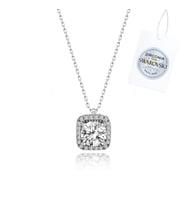Swarovski Zirconia Taşlı Kare Kolye