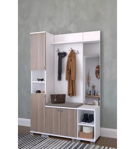 Montana Aynalı 4 Kapaklı Portmanto Takımı, Askılık, Vestiyer Kordoba