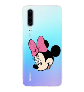 Huawei P30  Kamera korumalı Kapak Minnie Mouse Tasarımlı  Şeffaf Kılıf