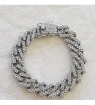 2 cm Taşlı Cuban Bileklik Unisex