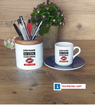 Kadın Öğretmene Hediye Hediyeleri Türk Kahvesi Fincanı Kırmızı, Kalemlik Kişiye Özel Hediye (Model 2)