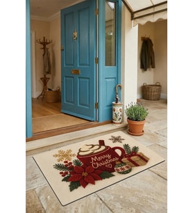 Valerine Life Kapı Önü Paspası 45x70cm iç Dış Mekan Yeni Yıl Ürünleri Noel Süsleri Noel Kış Kupası