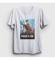 Presmono Unisex Beyaz Cover Free Fire T-Shirt