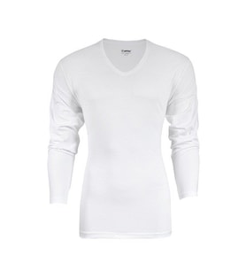Yıldız 350 Likralı V Yaka Uzun Kollu Erkek Body T-Shirt