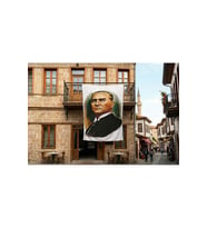 Mustafa K. Atatürk Portresi Poster Bayrak Premium Raşel Kumaş 300x450cm ATA12