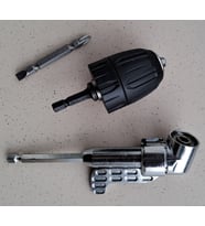 Mandrenli Köşe vidalama Delme Kör nokta Adaptörü 1/4 Hex Matkap (Gri)