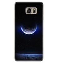 Samsung Galaxy S7 Edge Kılıf Resimli Desenli Silikon Boyun Askılı Midnight Moon 1802