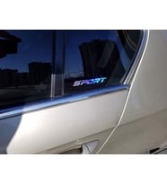 12 CM 2 Adet Araba Sticker Kelebek Cam Sport Yazısı Renk Değiştiren Krom Renk
