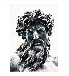 Zeus Heykeli Tasarım Mdf Tablo