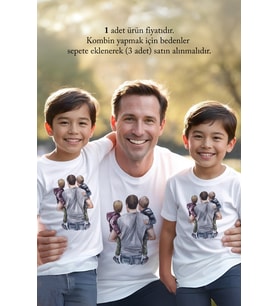Babalar Günü Unisex Babaya Hediye T-shirt/Tişört - TÜM YAŞ GRUPLARI (Beyaz)