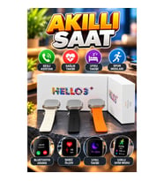 Akıllı Saat Yeni Nesil Sesli Asistanlı Uyku ve Sağlık Takipli Siyah Akıllı Saat