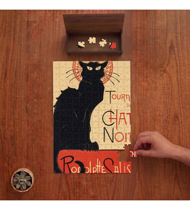 Theophile Steinlen - Le Chat Noir Tasarımı 240 Parça Ahşap Puzzle Ahşap Kutuda PD00001