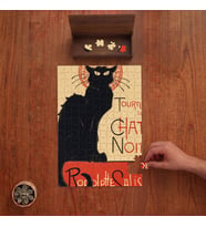 Theophile Steinlen - Le Chat Noir Tasarımı 240 Parça Ahşap Puzzle Ahşap Kutuda PD00001