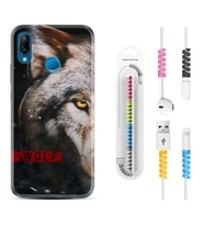Huawei P20 Lite Mate 10 20 Lite Pro P40 Lite KılıfKablo Koruma Spiral Silikon Wolf Eyes 1758
