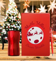 Yılbaşı İçin Kişiye Tasarım Özel Defter Kalem & Termos Mug Hediye Seti