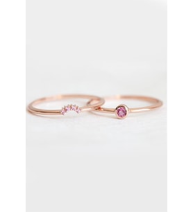 PEMBE KUVARS  TEKTAŞ YÜZÜK- AK1257