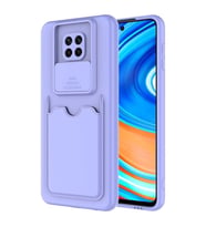 Xiaomi Redmi Note 9 Pro Kılıf Zore Kartix Kartlık Bölmeli Kılıf (Lila)