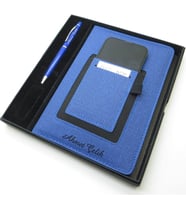 İsme Özel Mavi Kanguru Defter & İsme Özel Metal Kalem Seti (Öğretmenler Günü veya başka bir mesaj işlenebilir) (Karışık)