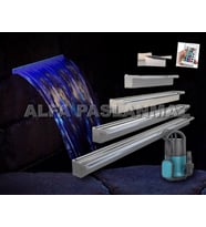 AISI 304 KALİTE PASLANMAZ RGB LED IŞIKLI 30 CM BAHÇE DUVAR SÜS ŞELALESİ + POMPA DAHİL SET