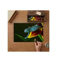 Mavi Bukalemun Tasarımı 240 parça Ahşap Puzzle Ahşap Kutuda MP09162