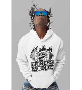 Fitness Mode On Bodybuilding Gym Baskılı Unisex Oversize Sporcu Hoodie