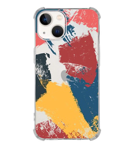 Apple iPhone 13 Mini Uyumlu Darbe Emici Antişok  Kapak Brush Stroke Tasarımlı Şeffaf Silikon Kılıf