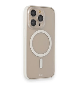 İPhone 15 Pro Uyumlu Beyaz Magsafe Özellikli Gora Kılıf