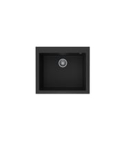 Black Stone Patara 50X57 cm Tek Göz Tezgah Üzeri Siyah Granit Mutfak Eviyesi