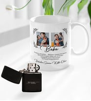 Bk Gift Kişiye Özel Fotoğraflı Babalar Günü Tasarımlı Kupa Bardak ve Benzinli Çakmak Seti-2, Babaya Hediye , Babalar Günü Hediyesi