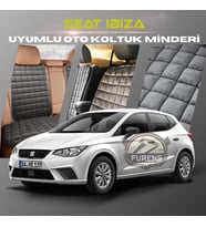 Seat Ibıza Antrasit Renk Tay Tüyü Cepli & Terletmez Sırtlı Oto Koltuk Minder Seti - Koltuk Koruma Kılıfı (ÖN & ARKA TAM SET)