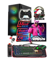 WarboX BABUN 24" Monitör i3 7100 16gb DDR4  Ram 256gb Ssd 250gb Hdd  R7 240-4gb E.kartı Gaming PC