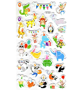 Sticker Eva Kabartmalı Stiker Çıkartma Defter Etiket (XK002) 14x24 cm - Parti Hayvan Sevimli