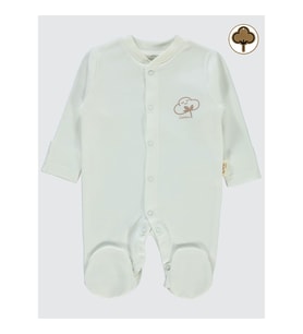 Civil Baby Prematüre Organik Patikli Tulum Ekru (Ekru)
