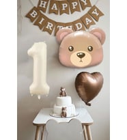 1 Yaş Doğum Günü Teddy Bear Ayı Temalı Doğum Günü Balon Seti