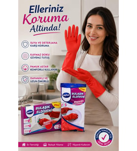 MyClean Temizlik ve Bulaşık Eldiveni Medium No: 8-8.5 M Beden 1 Çift