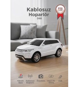 Torima Bluetooth Hoparlör Suv Araba Tasarımlı 16W FM USB Selfie Speaker D88 Beyaz