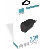 Yetty 25W USB-C (PD)+18W USB-A (QC) Süper Hızlı Şarj Adaptörü Tek Başlık Siyah YT-25B (Yerli Üretim)