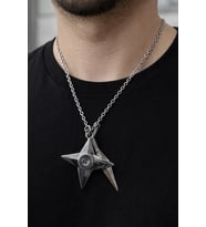 Naruto Şuriken Kunai Desenli Gümüş Renk Kolye Unisex Yetişkin Anime