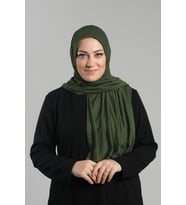 Haki Pratik Hazır Geçmeli Şal Viskon Önü Süngerli Penye Şal 2202_09