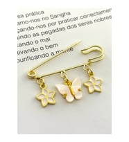 Altın Renk Broş İskoç İğnesi Yaka İğnesi Charmlı İğne Çengelli İğne Lotus-Kelebek (Gold)