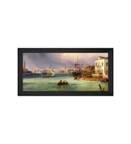 Manzara Temalı Kanvas Tablo 80 x 110 cm Siyah Çerçeve