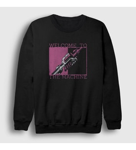 Presmono Unisex Siyah Welcome To The Machine Pink Floyd Sweatshirt 556267tt