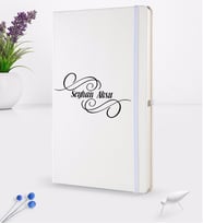 BK Gift Kişiye Özel İsimli Beyaz Termo Deri Defter 16x24cm Model 3