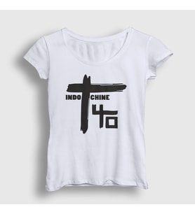 Presmono Kadın Beyaz Logo Rock Indochine T-Shirt 539151tt (Beyaz)