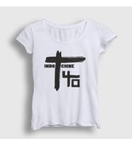 Presmono Kadın Beyaz Logo Rock Indochine T-Shirt 539151tt (Beyaz)
