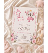 EKONOMİK BABY SHOWER DAVETİYE MODEL NO:0006-0010 ZARF DAHİL