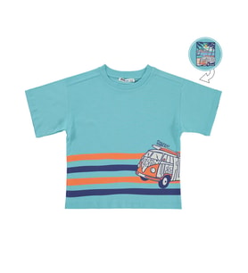 Civil Boys Surfers Minibüs Baskılı 2-5 Yaş Tişört - Yeşil