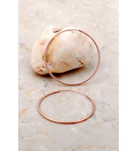 Rose Gümüş 4 Cm Halka Küpe 5249