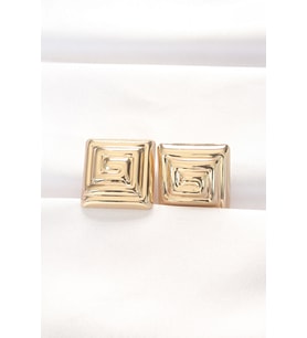 Pirinç Gold Renk Kare Form Küpe - Tj-Bkp8879
