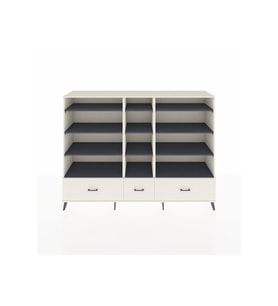 Hyperion Dolap 12 Raflı 3 Çekmeceli  220x44x163 Aytaşı-Antrasit/Aytaşı